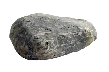 Grey Rock Isolated on Black Background
