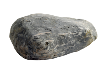 Grey Rock Isolated on Black Background