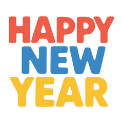 PNG Colorful festive New Year greeting