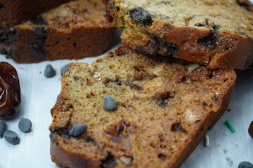 A freshly homemade Loaf Dates Cake
