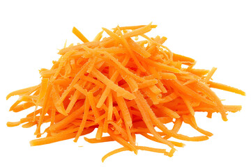 Shredded carrots pile healthy food ingredient