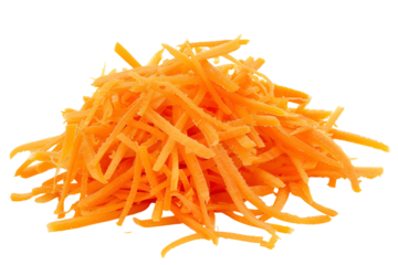 Shredded carrots pile healthy food ingredient