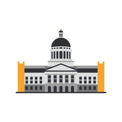 Government building with dome and columns illustration