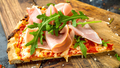 Italian Flatbread with Cured Ham and Greens
