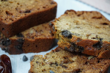 A freshly homemade Loaf Dates Cake