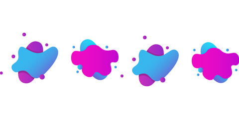 Geometric colorful abstract liquid shape vector isolated white background. Fluid design. Modern vector illustration