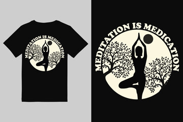 Yoga T-Shirt Design Meditation, Mindfulness & Wellness Minimal Art Collection