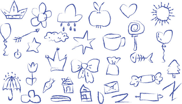 children draw icon set, children, vignetting, school, drawing, graphic, blackboard, learning, pen, study, book and more vector illustration