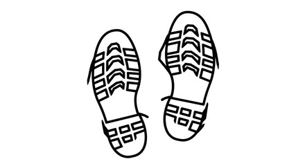 boot prints, shoe soles, hiking track, outline illustration, adventure graphic, travel, journey, footprints, trekking, path, expedition, wilderness, nature, walking, 