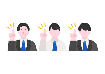 説明するビジネスマンのイラストセット