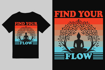 Yoga T-Shirt Design Meditation, Mindfulness & Wellness Minimal Art Collection