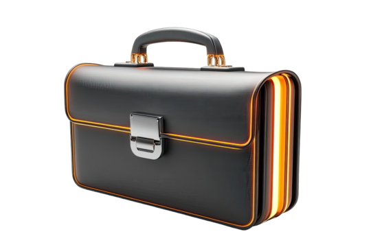 Dark briefcase with glowing edges