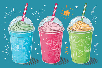 Bold Wallpaper With Frozen Drinks Premium Digital Asset Suitable for Design