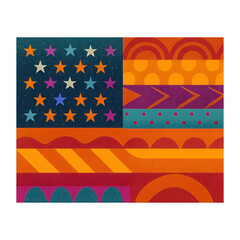 PNG Colorful geometric abstract flag