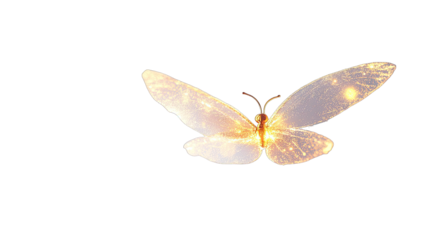 A glowing butterfly on black