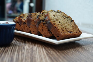 A freshly homemade Loaf Dates Cake