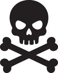 Crossbones with skull silhouette, spooky design perfect for Halloween, pirate themes, horror, and decoration.