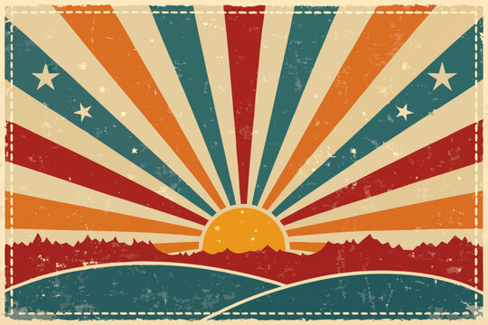 Distressed Bold Retro Sunburst With Tex Premium Digital Asset Perfect for Editorial Content