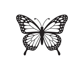 Big butterfly icon, butterfly silhouettes, black and white butterfly, beautiful butterfly logo design, Vector illustration EPS 10.