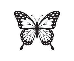 Big butterfly icon, butterfly silhouettes, black and white butterfly, beautiful butterfly logo design, Vector illustration EPS 10.