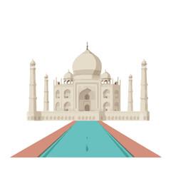Obraz premium Taj Mahal India illustration iconic landmark architecture travel tourism monument