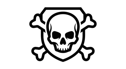 skull and crossbones emblem shield, danger, pirate, death, gothic