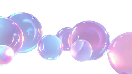 Pastel-toned, iridescent bubbles