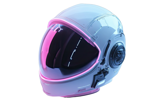 Futuristic space helmet, vibrant colors