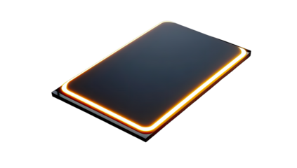Modern tablet with glowing edge