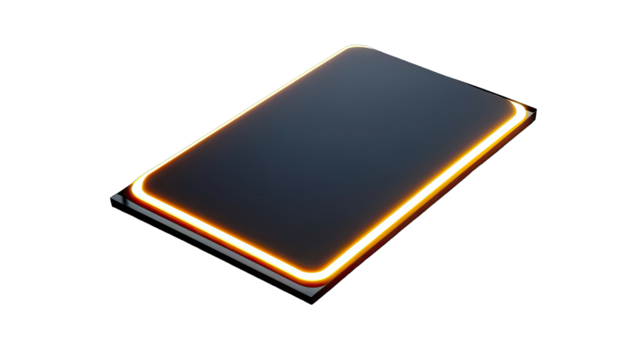 Modern tablet with glowing edge