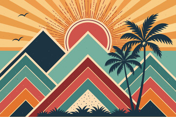 Retro With Bold Geometric Rays Professional Photo Great for Commercial Projects