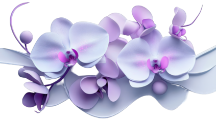 Delicate orchid blossoms in soft pastel hues