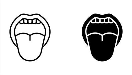Tongue icon set. sense of taste, Flat illustration of vector icon on white background. EPS 10.