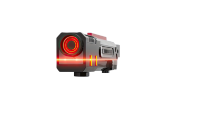 Futuristic weapon, side view.  Pixelated, sci-fi