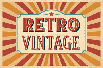 Vibrant Retro Vintage Label With Bold Typograph Premium Digital Asset