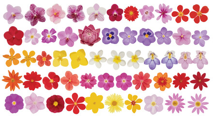 Obraz premium Vector illustration of assortment of colorful flowers