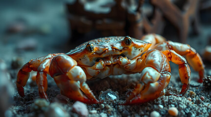 crab on white background
