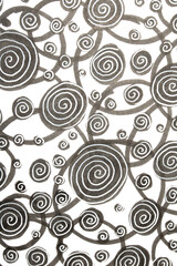 Hand Made Felt Tip Pen Doodle Scribble With Circles Dots and Swirls in Black and White for background