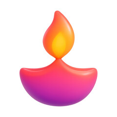 Fototapeta premium PNG Colorful 3D diya illustration.