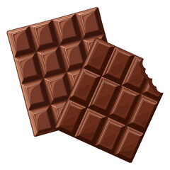 chocolate bar on white background