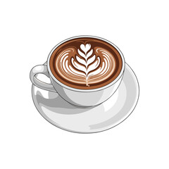 cup of coffee on a white background
