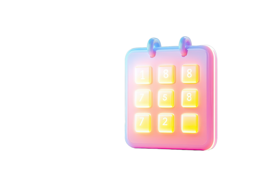 3D calendar icon with vibrant colors