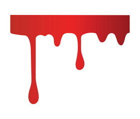 Dripping Blood Vector Graphic for Halloween,Red Liquid Drip Border Isolated on White