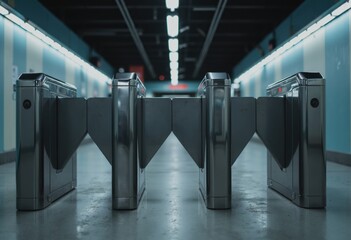 Turnstiles installed at a metro platform, enhancing security and access control