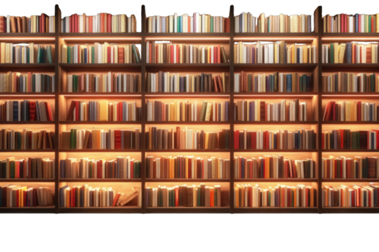 Full library bookshelves