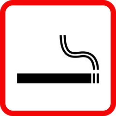 No Smoking sign. No Smoking And Smoking Area symbol isolate on white background - printable set silhouette icon design