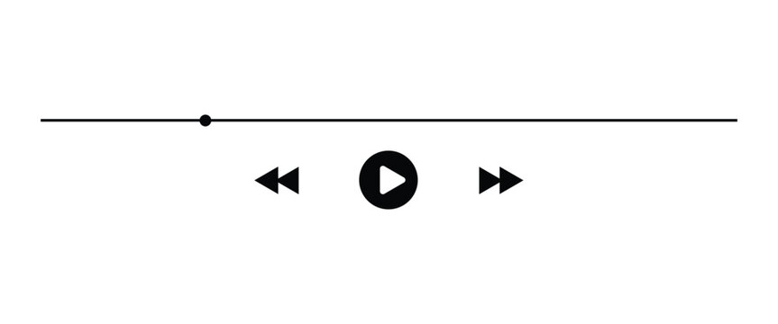 Minimalist Music and Media Player Interface – Audio Video Playback Panel with Timeline Bar, Controls, and Song Display"