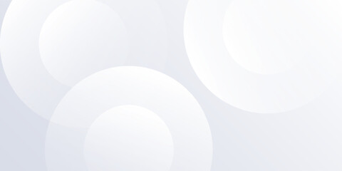 Modern white background with white circle lines. Digital future abstract