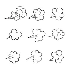 Comic Smoke Cloud and Explosion Effect Vector Set illustration