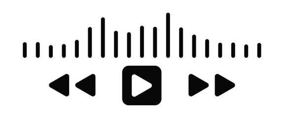 Minimalist Music and Media Player Interface – Audio Video Playback Panel with Timeline Bar, Controls, and Song Display"